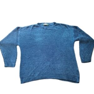 525 Men's Blue Chunky Knit Crewneck 90's Sweater Size XL Vintage USA